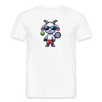 Ziege Als Tennis Spieler Einzigartig - Männer T-Shirt - Weiß - Vorne - AI Model Male 178 dark (178cm)