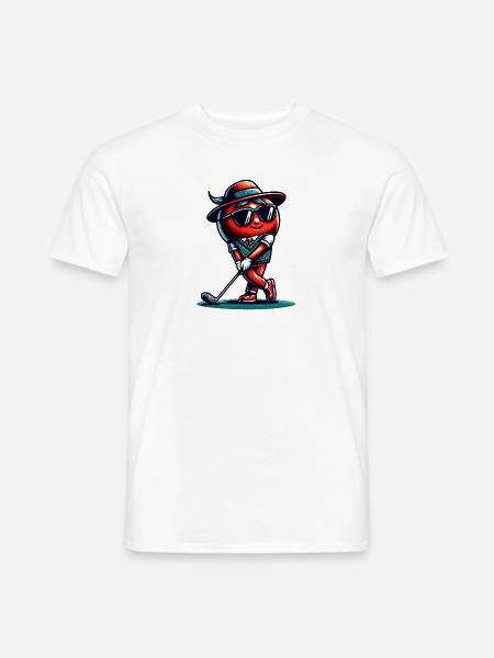 Lustige Golf-tomatenschwünge Mit Stil - Männer T-Shirt - Weiß