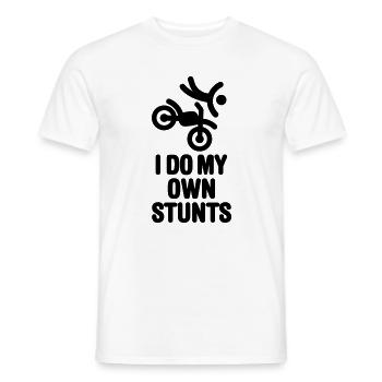I do my own stunts - motocross off-road - Men's T-Shirt - white - Front - AI Model Male 178 dark (178cm)