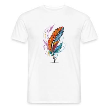 Feather - Männer T-Shirt - Weiß - Vorne - AI Model Male 178 dark (178cm)