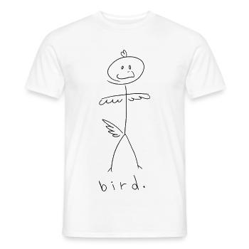 Bird. (black lines) (by Leni Riosa) - Men's T-Shirt - white - Front - AI Model Male 178 dark (178cm)