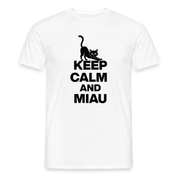 KEEP CALM AND MIAU! KATZENLIEBE CATLOVE schwarz - Männer T-Shirt - Weiß - Vorne - AI Model Male 178 dark (178cm)