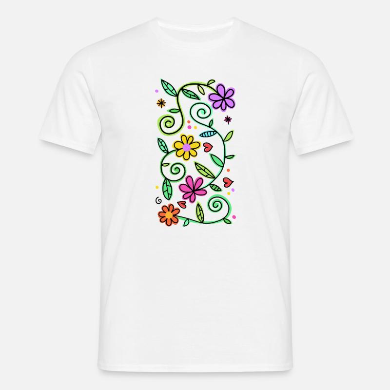 Dekorative Doodle-Gänseblümchen - Männer T-Shirt - Weiß