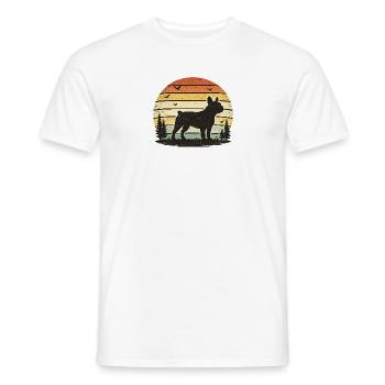 Silhouette du chien sauvage au coucher du soleil - T-shirt homme - blanc - Devant - AI Model Male 178 dark (178cm)