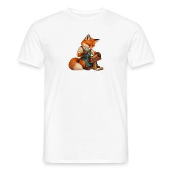 Fuchs näht eine Schuhsohle - Männer T-Shirt - Weiß - Vorne - AI Model Male 178 dark (178cm)