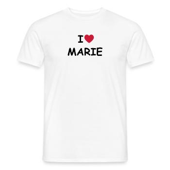 I love Marie - Männer T-Shirt - Weiß - Vorne - AI Model Male 178 dark (178cm)