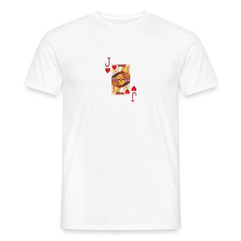 Poker Card Jack Of Hearts - Men's T-Shirt - white - Front - AI Model Male 178 dark (178cm)