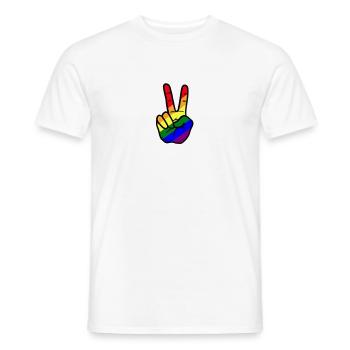 Rétro Gay Pride Rainbow Flag LGBTQ - T-shirt homme - blanc - Devant - AI Model Male 178 dark (178cm)