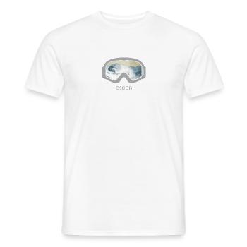 Aspen Ski Fan Skier Cool Winter Skiing Gift - Men's T-Shirt - white - Front - AI Model Male 178 dark (178cm)