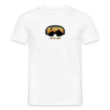 Cool Retro Keystone Ski Fan Skiing Gift Skier - Men's T-Shirt - white - Front - AI Model Male 178 dark (178cm)