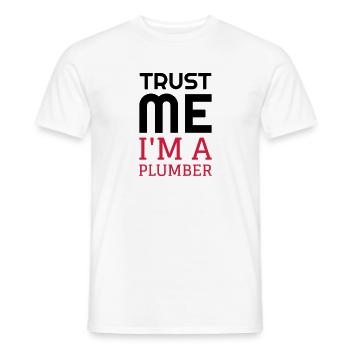 Plombier / Plomberie / Travail / Métier / Job - T-shirt homme - blanc - Devant - AI Model Male 178 dark (178cm)