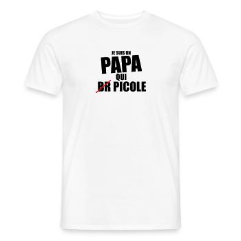 je suis papa qui picole - cadeau papa anniversaire - T-shirt homme - blanc - Devant - AI Model Male 178 dark (178cm)
