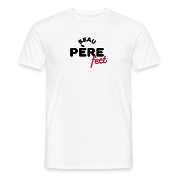 beau-pèrefect cadeau beau-papa anniversaire humour - T-shirt homme - blanc - Devant - AI Model Male 178 dark (178cm)