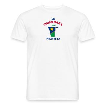 Design original 100 % drapeau de la Namibie - T-shirt homme - blanc - Devant - AI Model Male 178 dark (178cm)