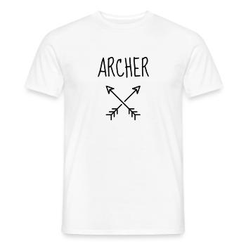 Bogenschießen Bogenschütze Sport Sportler Spieler - Männer T-Shirt - Weiß - Vorne - AI Model Male 178 dark (178cm)
