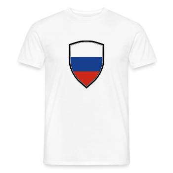 DRAPEAU BLASON DE LA RUSSIE - T-shirt homme - blanc - Devant - AI Model Male 178 dark (178cm)