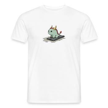 cute mythical creature on an iphone - Männer T-Shirt - Weiß - Vorne - AI Model Male 178 dark (178cm)