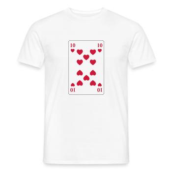 Heart 10 - ten of hearts - Men's T-Shirt - white - Front - AI Model Male 178 dark (178cm)