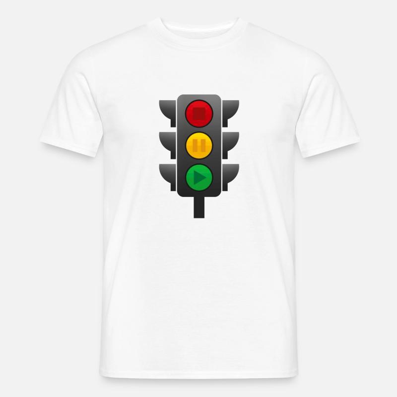 Ampel (Stop, Pause, Play) - Männer T-Shirt - Weiß