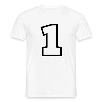 1 - Men's T-Shirt - white - Front - AI Model Male 178 dark (178cm)