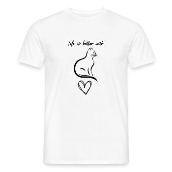 T shirt personnalisé pour les amoureux de chats - T-shirt homme - blanc - Devant - AI Model Male 178 dark (178cm)