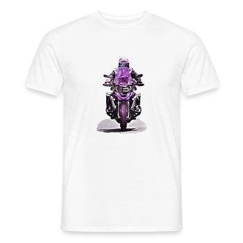 GS Motorradfahrer lila - Männer T-Shirt - Weiß - Vorne - AI Model Male 178 dark (178cm)