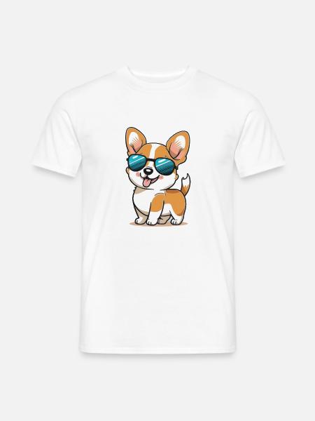 Süßer Hund Sonnenbrille - Männer T-Shirt - Weiß