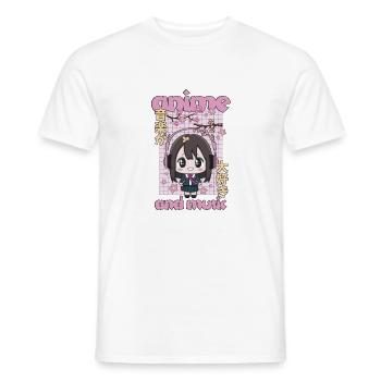 Anime And Music - Männer T-Shirt - Weiß - Vorne - AI Model Male 178 dark (178cm)