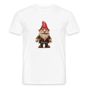 Le nain de jardin, symbole de tradition et d’humour - T-shirt homme - blanc - Devant - AI Model Male 178 dark (178cm)