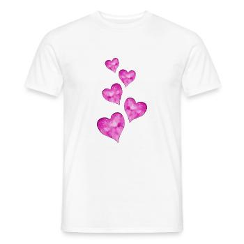 Coeurs Symbole Mariage - T-shirt homme - blanc - Devant - AI Model Male 178 dark (178cm)
