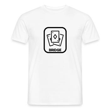 Bridge Card game Kartenspiel Jeu de cartes - Men's T-Shirt - white - Front - AI Model Male 178 dark (178cm)