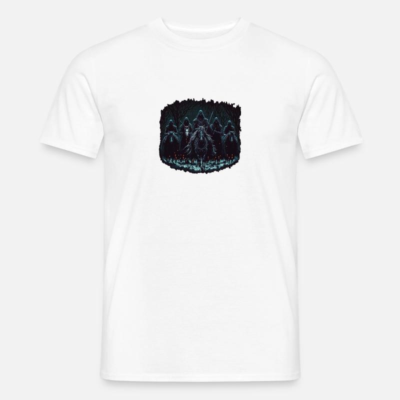 Dunkle Reiter Pixel Style - Männer T-Shirt - Weiß