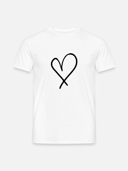 Herz Emoji Skizze - Männer T-Shirt - Weiß