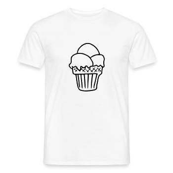 Emoji Eiscreme Skizze Eis Sticker - Männer T-Shirt - Weiß - Vorne - AI Model Male 178 dark (178cm)
