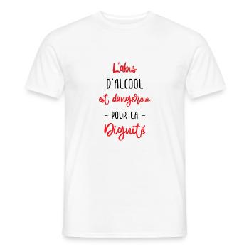 l'abus d'alcool est dangereux pour la dignité - T-shirt homme - blanc - Devant - AI Model Male 178 dark (178cm)