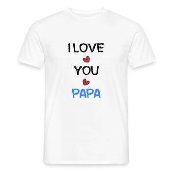 VATERTAG. ALLES GUTE ZUM GEBURTSTAG, PAPA. PAPA. ALLES GUTE ZUM GEBURTSTAG! - Männer T-Shirt - Weiß - Vorne - AI Model Male 178 dark (178cm)