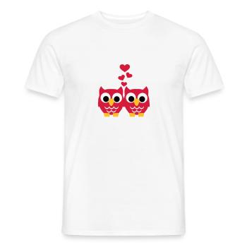 Chouette Hibou Amour - T-shirt homme - blanc - Devant - AI Model Male 178 dark (178cm)