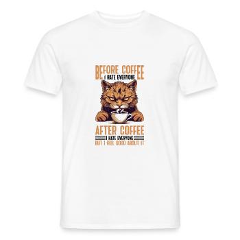 After Coffee I Hate Everyone I Feel Good About It - Männer T-Shirt - Weiß - Vorne - AI Model Male 178 dark (178cm)
