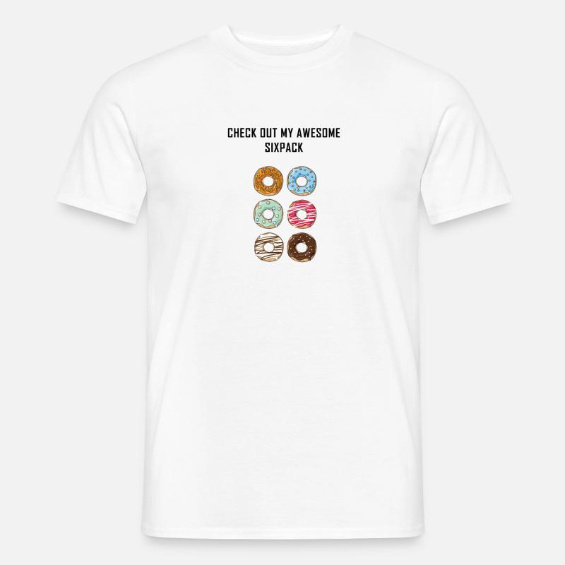 Check out my awesome Sixpack - Männer T-Shirt - Weiß