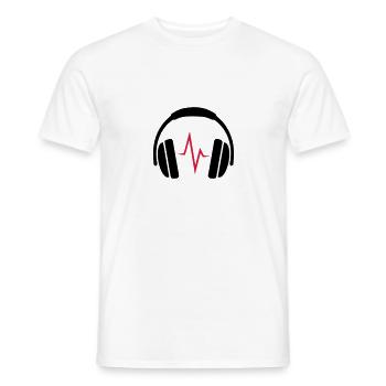 Casque DJ Beat - T-shirt homme - blanc - Devant - AI Model Male 178 dark (178cm)