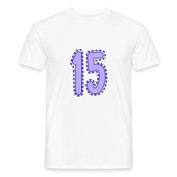 15. 15 ANS. 15e ANNIVERSAIRE. ANNIVERSAIRE 15 ANS. - T-shirt homme - blanc - Devant - AI Model Male 178 dark (178cm)
