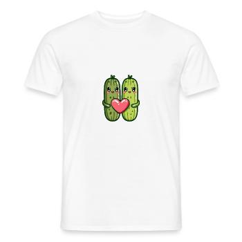 Gurke Paar Liebe Herz Valentinstag - Männer T-Shirt - Weiß - Vorne - AI Model Male 178 dark (178cm)
