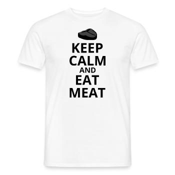 Keep Calm And Eat Meat - Men's T-Shirt - white - Front - AI Model Male 178 dark (178cm)