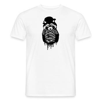 waschbär,schwarz-weiss,grau, Aquarell, nerdbrille, - Männer T-Shirt - Weiß - Vorne - AI Model Male 178 dark (178cm)