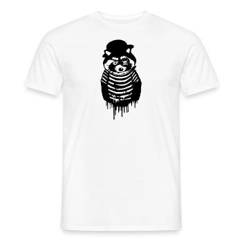 raton laveur, noir et blanc, gris, pirate - T-shirt homme - blanc - Devant - AI Model Male 178 dark (178cm)