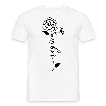 Regina Nom Prénom Nom Fleur - T-shirt homme - blanc - Devant - AI Model Male 178 dark (178cm)