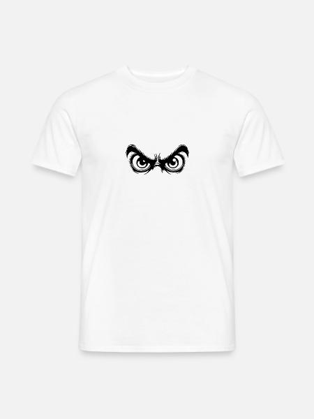 Augen mit starrem beobachtendem Blick - Männer T-Shirt - Weiß