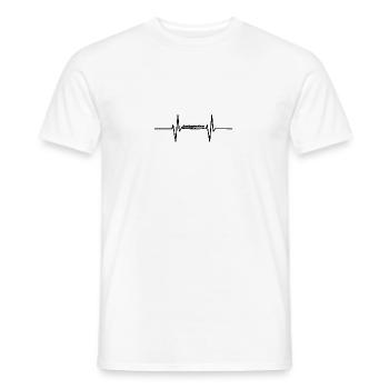 Heartbeat with train / locomotive - Men's T-Shirt - white - Front - AI Model Male 178 dark (178cm)