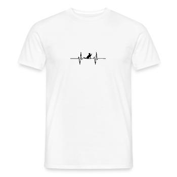 Heartbeat with cat - Men's T-Shirt - white - Front - AI Model Male 178 dark (178cm)