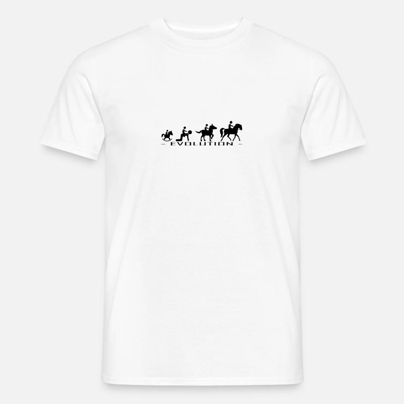 Evolution of Riding Reiten - Männer T-Shirt - Weiß